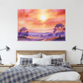 "Flüstern des Sonnenuntergangs" Leinwanddruck (Insitu (Schlafzimmer))