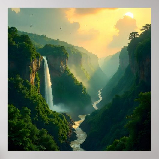 "Flüstern des Tals: Die goldene Stunde der Natur" Poster (Vorne)