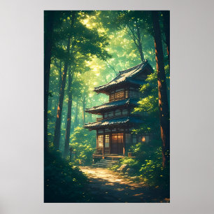 Flüstern des Waldes: Ein verstecktes japanisches R Poster