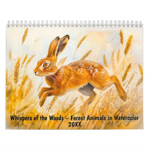 Flüstern des Waldes – Waldtiere in Aquarell Kalender