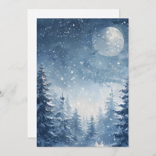 Flüstern des Winterwaldes Feiertagskarte (Vorne/Hinten)