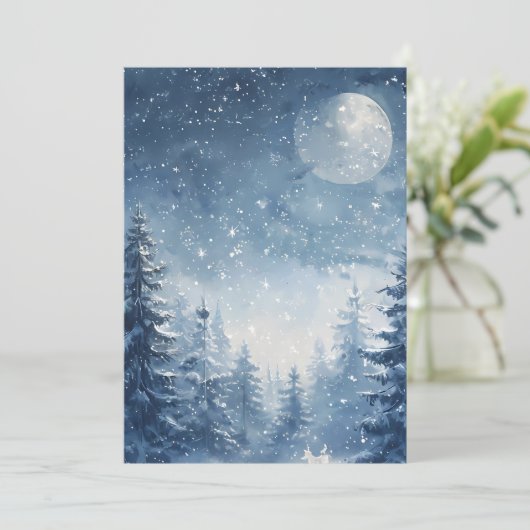 Flüstern des Winterwaldes Feiertagskarte (Stehend Vorderseite)