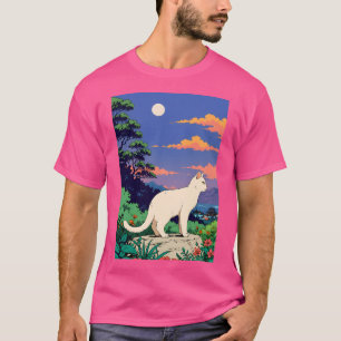 Flüstern des Zen-Katzenposters 80er Anime Japan La T-Shirt