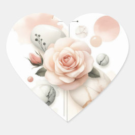 Flüstern einer Rose - Ein traumhaftes Wassersportz Herz-Aufkleber