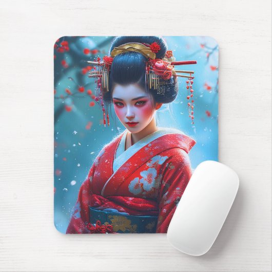 Flüstern einer scharlachroten Maiko Mousepad (Mit Mouse)