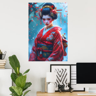 Flüstern einer scharlachroten Maiko Poster