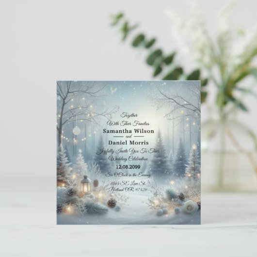 Flüstern einer Wintersonne Einladung (Stehend Vorderseite)