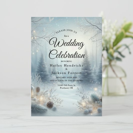 Flüstern einer Wintersonne Einladung (Stehend Vorderseite)