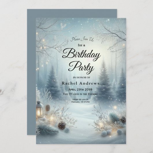 Flüstern einer Wintersonne Einladung (Vorne/Hinten)