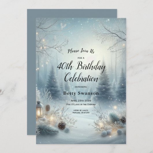 Flüstern einer Wintersonne Einladung (Vorne/Hinten)