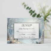 Flüstern einer Wintersonne RSVP Karte (Stehend Vorderseite)