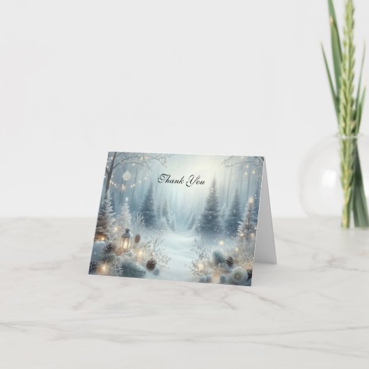 Flüstern einer Wintersonnenwende Dankeskarte (Vorderseite)
