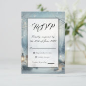 Flüstern einer Wintersonnenwende RSVP Karte (Stehend Vorderseite)