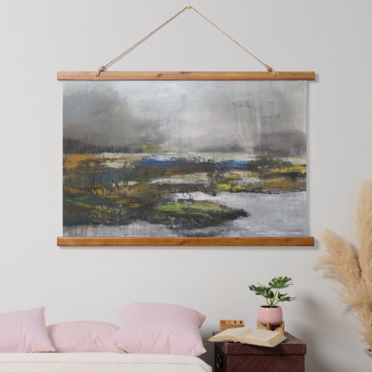 Flüstern eines Misty Brook Wandteppich Mit Holzrahmen (Schlafzimmer)