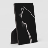 Flüstern im Dunkeln | Cat Whisker Silhouette Fotoplatte (Seite)