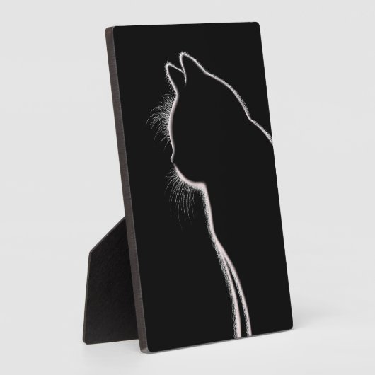 Flüstern im Dunkeln | Cat Whisker Silhouette Fotoplatte (Seite)