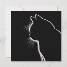 Flüstern im Dunkeln | Cat Whisker Silhouette Karte