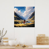 Flüstern im Tal: Eine Anime-Reise Poster (Küche)