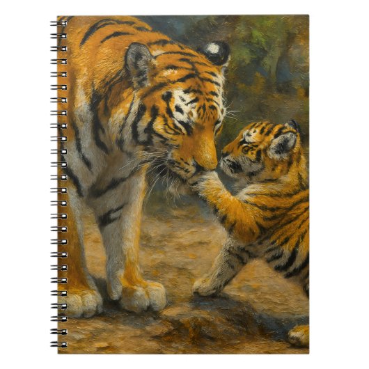 Flüstern im Wald - Tiger und Cub im Wald Notizblock (Vorderseite)