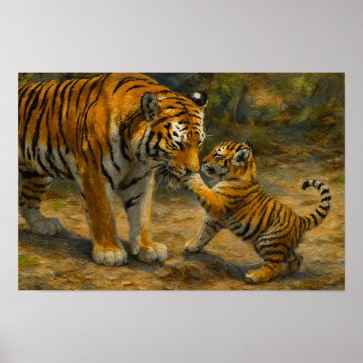 Flüstern im Wald - Tiger und Cub im Wald Poster (Vorne)