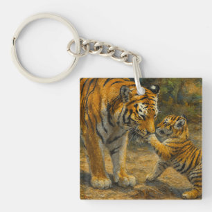 Flüstern im Wald - Tiger und Cub im Wald Schlüsselanhänger