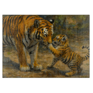 Flüstern im Wald - Tiger und Cub im Wald Schneidebrett