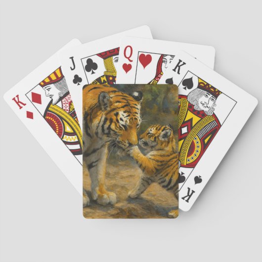 Flüstern im Wald - Tiger und Cub im Wald Spielkarten (Rückseite)