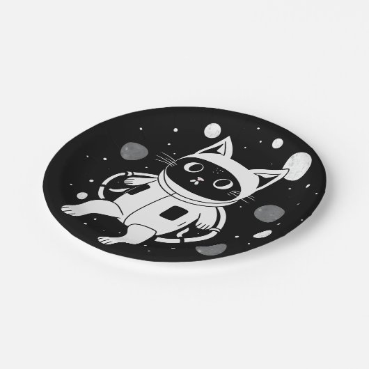 Flüstern im Weltraum Pappteller (Schrägansicht)