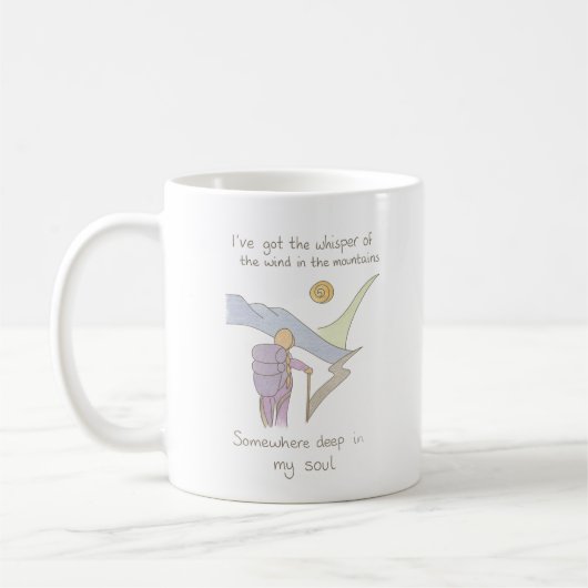 Flüstern in den Bergen Kaffeetasse (Links)