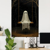 Flüstern in der Dunkelheit, geistreiche Schwung im Poster (Heimbüro)