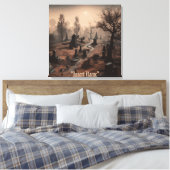 Flüstern in der Dunkelheit: Schreckliche Friedhof- Leinwanddruck (Insitu (Schlafzimmer))