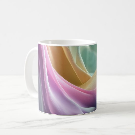 Flüstern in pastellfarbener Bewegung Kaffeetasse (Vorderseite Links)