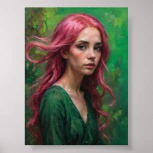 Flüstern in Rosa und Grün Poster