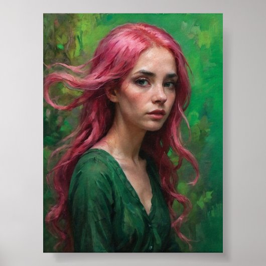 Flüstern in Rosa und Grün Poster (Vorne)