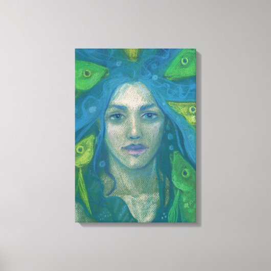 Flüstern, Meerjungfrau Fisch Surreale Fantasie Art Leinwanddruck (Vorderseite)