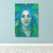 Flüstern, Meerjungfrau Fisch Surreale Fantasie Art Leinwanddruck (Insitu (Holzboden))