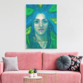 Flüstern, Meerjungfrau Fisch Surreale Fantasie Art Leinwanddruck (Insitu (Wohnzimmer))