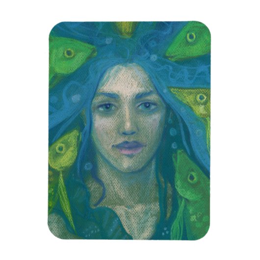 Flüstern, Meerjungfrau Fisch Surreale Fantasie Art Magnet (Vertikal)
