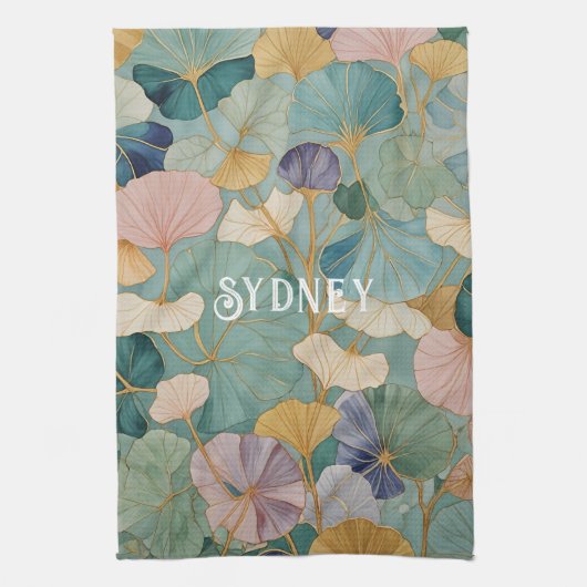 Flüstern Pastel Gingko Geschirrtuch (Vertikal)