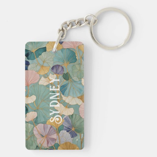 Flüstern Pastel Gingko Schlüsselanhänger (Rückseite)