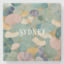 Flüstern Pastel Gingko Steinuntersetzer