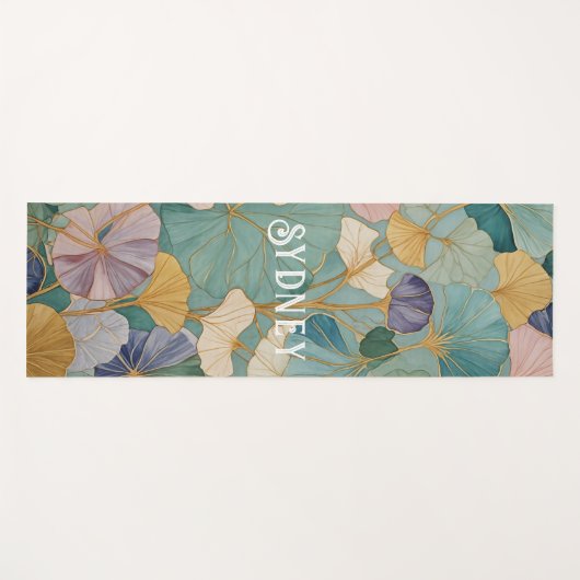 Flüstern Pastel Gingko Yogamatte (Vorderseite (Horizontal))