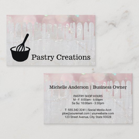 Flüstern | Sparkle Icing Visitenkarte (Vorne/Hinten)