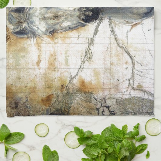 Flüstern über die Steppe Küchentuch (Gefaltet)