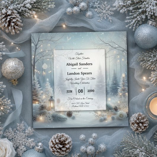 Flüstern von einer Wintersonnenwendhochzeit Einladung
