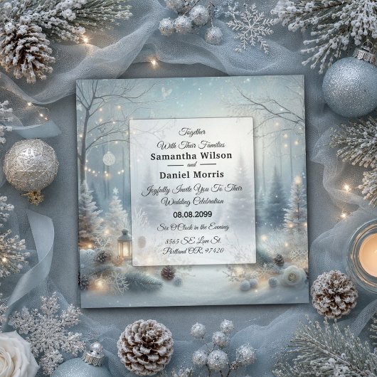 Flüstern von einer Wintersonnenwendhochzeit Einladung