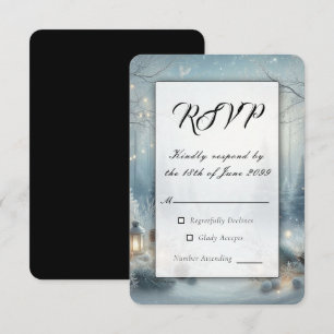 Flüstern von einer Wintersonnenwendhochzeit RSVP Karte