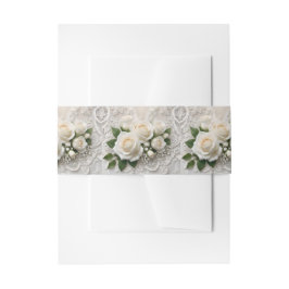Flüstern von Elegance: Rose, Spitzen und zeitlose  Einladungsbanderole