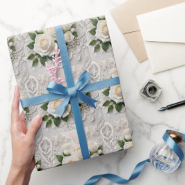 Flüstern von Elegance: Rose, Spitzen und zeitlose  Geschenkpapier