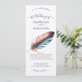 Flüstern von Grace Feathered Elegance Minimalismus Einladung (Stehend Vorderseite)